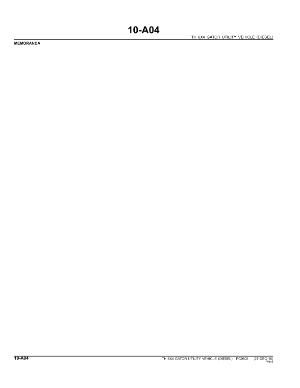 John Deere TH 6X4 Gator UTV Parts Catalog PC9602 - Image 6