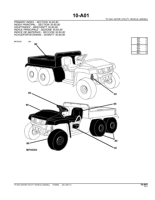 John Deere TH 6X4 Gator UTV Parts Catalog PC9602 - Image 3