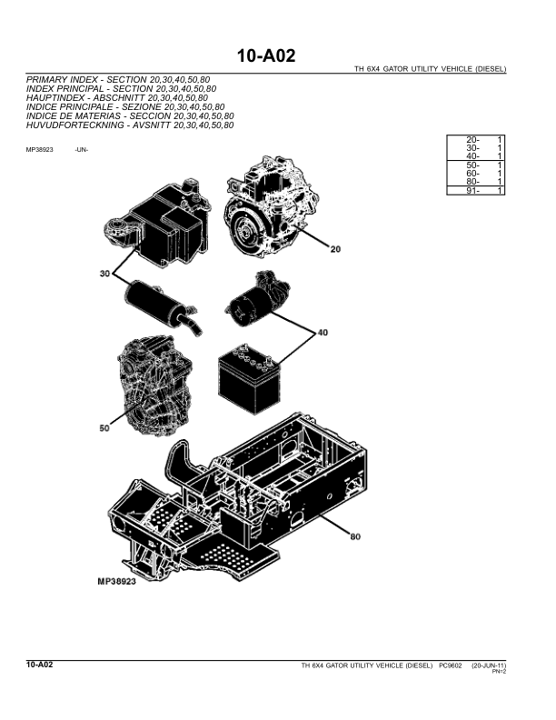 John Deere TH 6X4 Gator UTV Parts Catalog PC9602 - Image 4