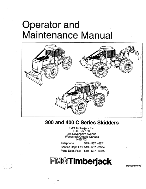 John Deere Timberjack 300 400C Series Skidder Operators Manual SN C12996 and UP CM4609 - Image 6