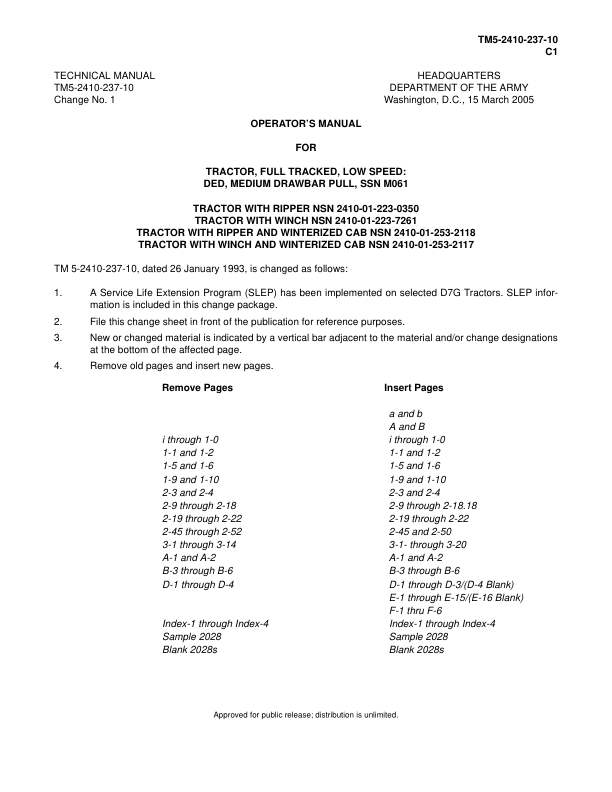 John Deere Tractor with Ripper Bulldozer Service Manual Operators Manual TM5-2410-237-10 - Image 8