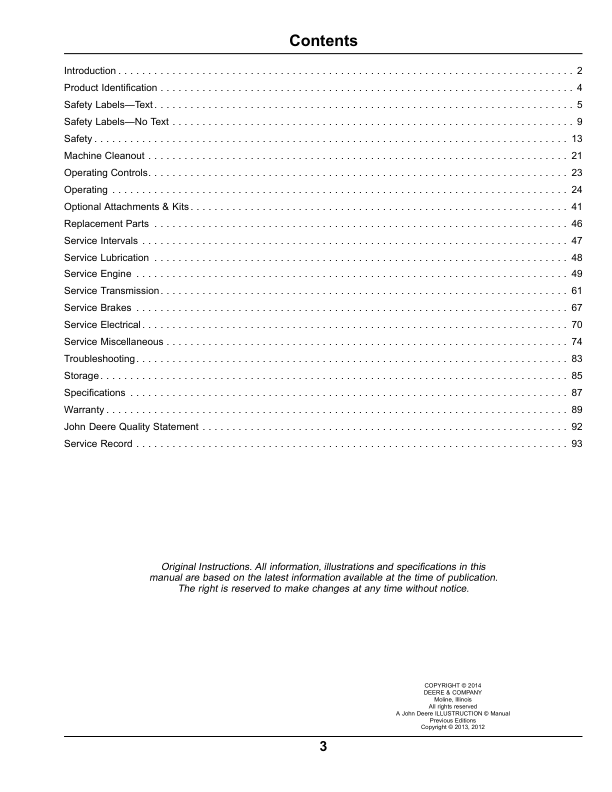 John Deere XUV 625i Gator UTV Operators Manual OMM175150 - Image 4