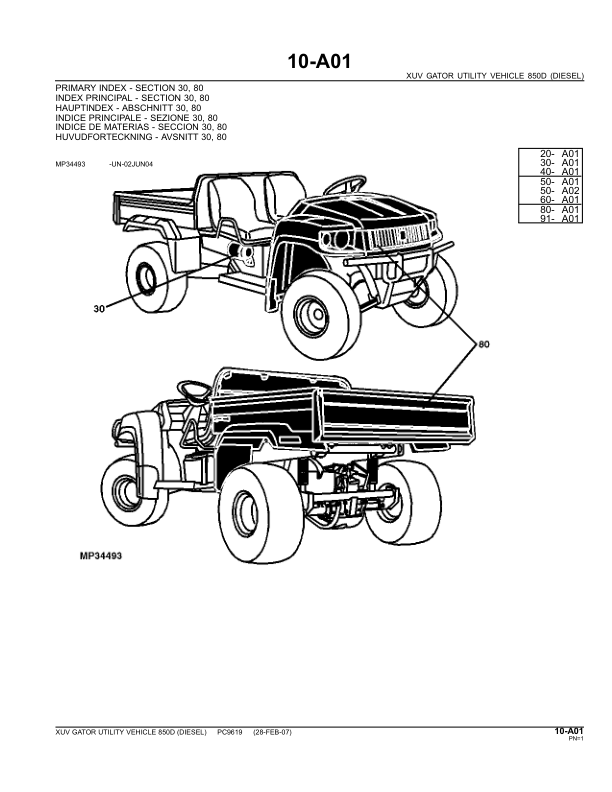 John Deere XUV 850D Gator UTV Parts Catalog PC9619 - Image 3