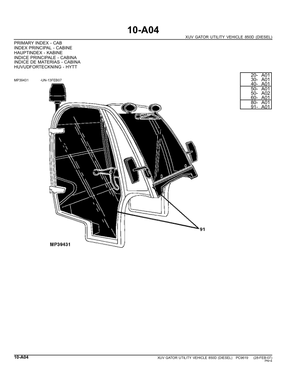 John Deere XUV 850D Gator UTV Parts Catalog PC9619 - Image 6
