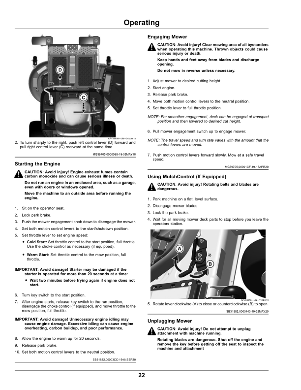 John Deere Z335E Z345M Z345R Z355E Z355R Z365R Z375R ZTrack Mower Operators Manual OMUC28756-K0 - Image 10