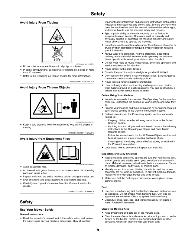John Deere Z335E Z345M Z345R Z355E Z355R Z365R Z375R ZTrack Mower Operators Manual OMUC28756-K0 - Image 16