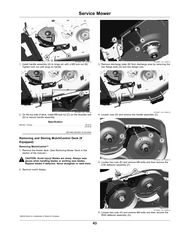 John Deere Z335E Z345M Z345R Z355E Z355R Z365R Z375R ZTrack Mower Operators Manual OMUC28756-K0 - Image 13