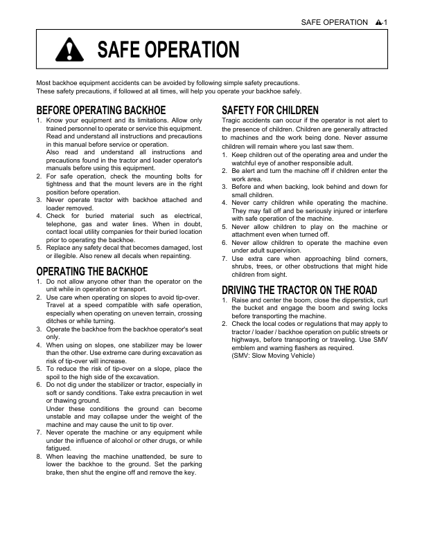 Kubota BT820 Backhoe Operators Manual - Image 7