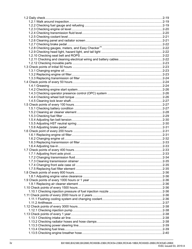 Kubota BX RCK BX Series Tractor Mower Workshop Manual - Image 6