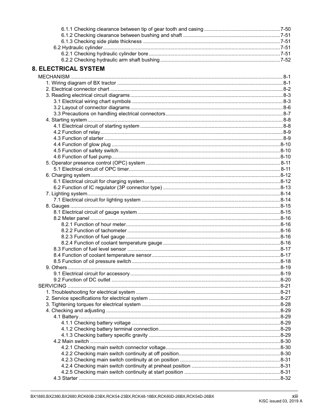 Kubota BX RCK BX Series Tractor Mower Workshop Manual - Image 8