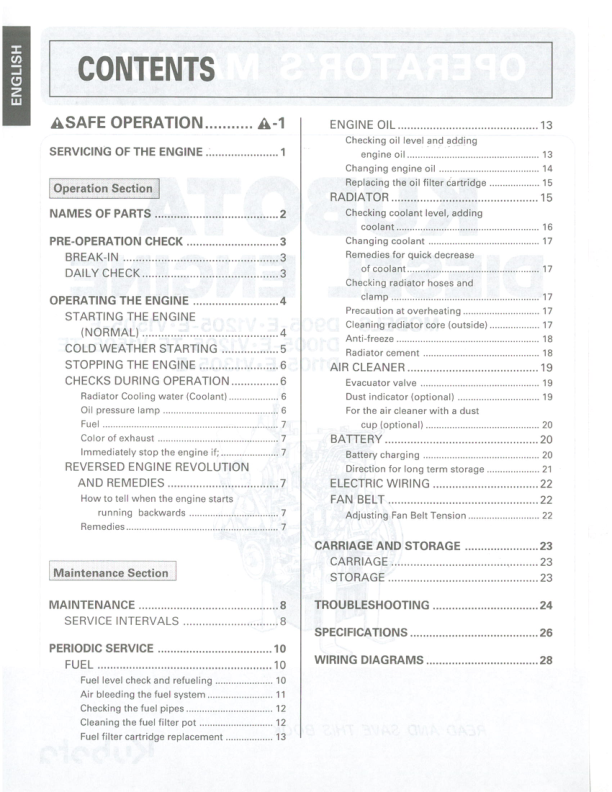 Kubota D905-E V1205-E V1505-E D1005-E V1205-TE V1505-TE D1105-E V1305-E Engine Operators Manual - Image 3