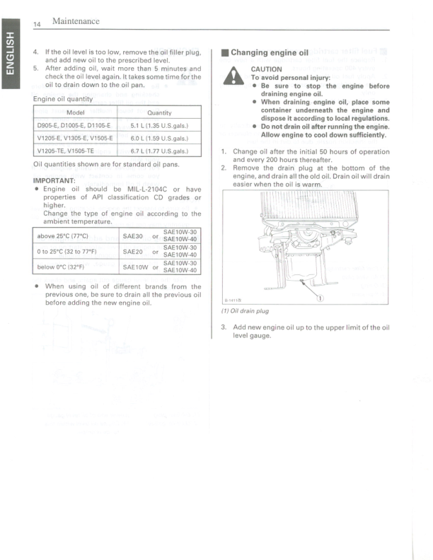 Kubota D905-E V1205-E V1505-E D1005-E V1205-TE V1505-TE D1105-E V1305-E Engine Operators Manual - Image 9