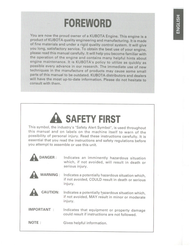 Kubota D905-E V1205-E V1505-E D1005-E V1205-TE V1505-TE D1105-E V1305-E Engine Operators Manual - Image 4