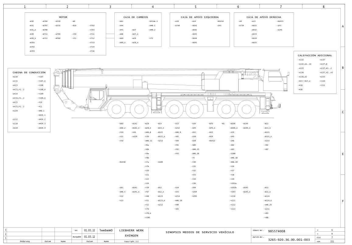 Liebherr LTM 1250 1300 6.1 Crane Electrical Schematics Service Manual ...