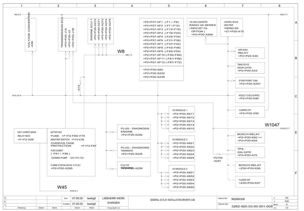 Liebherr LTM 1500 Crane Electrical Schematics Service Manual ...