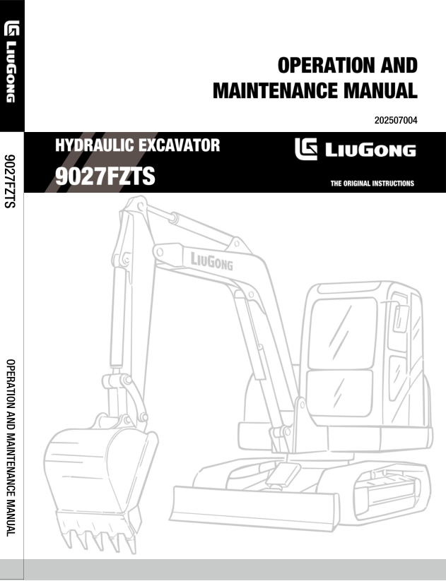 LiuGong 9027FZTS Excavator Operation and Maintenance Manual - Image 2