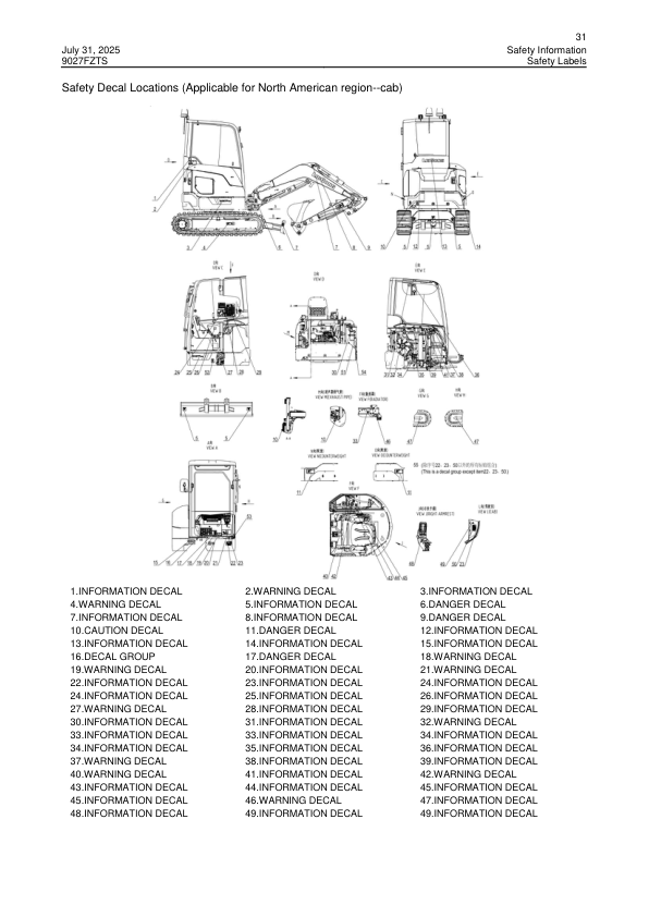 LiuGong 9027FZTS Excavator Operation and Maintenance Manual - Image 18