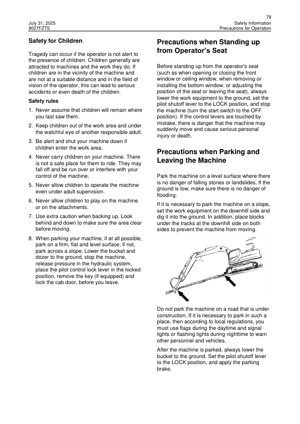 LiuGong 9027FZTS Excavator Operation and Maintenance Manual - Image 20
