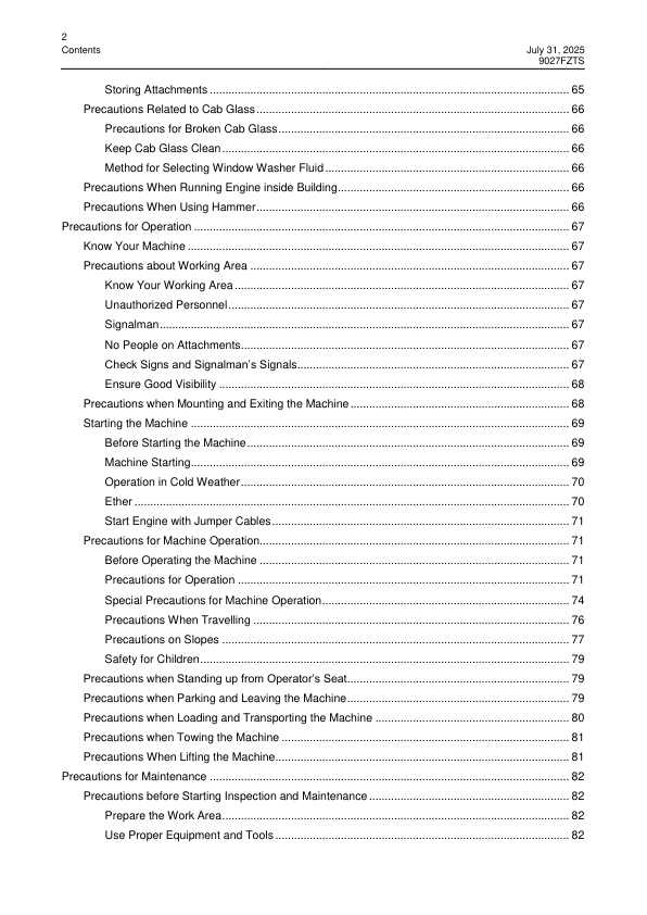 LiuGong 9027FZTS Excavator Operation and Maintenance Manual - Image 10