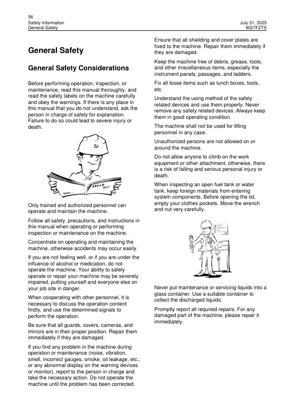 LiuGong 9027FZTS Excavator Operation and Maintenance Manual - Image 19