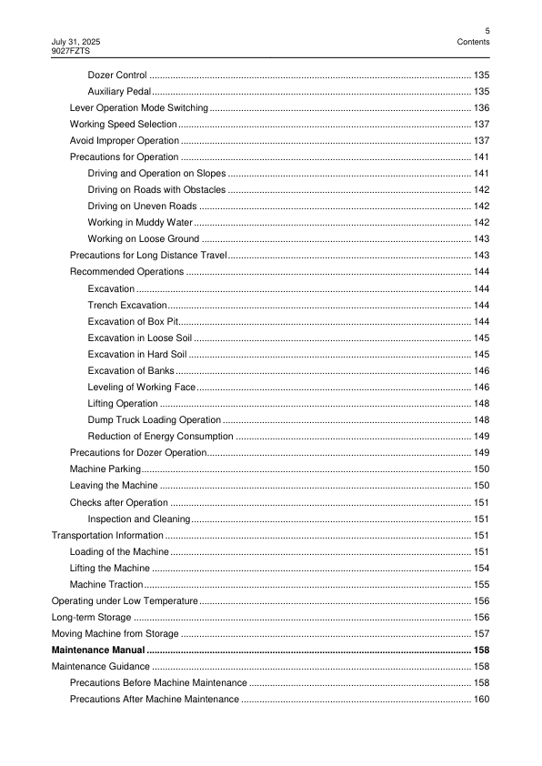 LiuGong 9027FZTS Excavator Operation and Maintenance Manual - Image 3