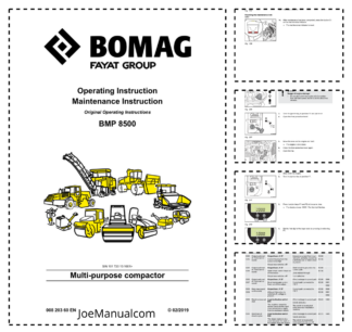 BOMAG BMP 8500 Compactor Operation and Maintenance Manual SN 101720131001 and UP