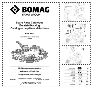 BOMAG BMP 8500 Compactor Parts Catalog SN 10172131001-101720138880