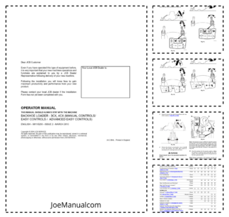 JCB 3CX 4CX Tier 3 Backhoe Loader Operators Manual 9811-5200-2 EN