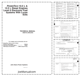 John Deere 10.5 L 12.5L PowerTech Engine Level 6 Electronic Fuel Systems with Lucas EUIs CTM188