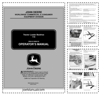 John Deere 110 Backhoe Loader Operators Manual OMLVU13606D2