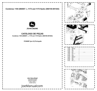 John Deere 1165 1175 Hydro Combine Harvester Parts Catalog PC9609P-jun12 PT