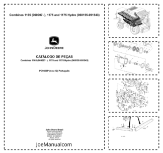 John Deere 1165 1175 Hydro Combine Harvester Parts Catalog PC9609P-now12 PT