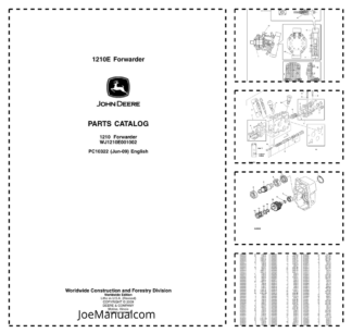 John Deere 1210E Forwarder Parts Catalog SN WJ1210E001002 PC10322