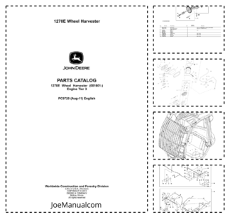 John Deere 1270E Harvester with Tier 3 Engine Parts Catalog SN 001601 and UP PC9720