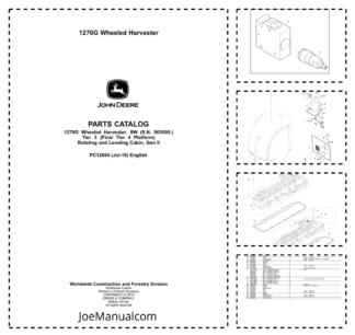 John Deere 1270G Tier 3 Tier 4 Harvester Parts Catalog SN 003505 and UP PC12884