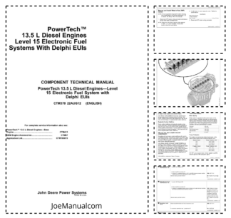 John Deere 13.5 L PowerTech Engine Level 15 Electronic Fuel System with Delphi EUIs Service Manual CTM370