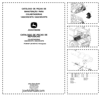 John Deere 1450 1550 CWS WTS Combine Harvester Parts Catalog PC9643P PT