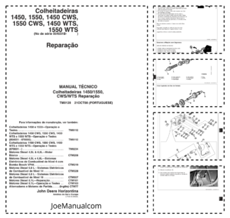 John Deere 1450 1550 CWS WTS Combine Harvester Repair Manual SN 054551B and UP TM5120 PT