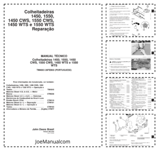 John Deere 1450 1550 CWS WTS Combine Harvester Repair Manual TM4803 PT