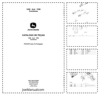 John Deere 1450 1550 Combine Harvester Parts Catalog PC9187P-13 PT