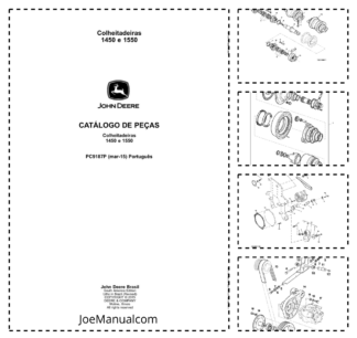 John Deere 1450 1550 Combine Harvester Parts Catalog PC9187P-15 PT