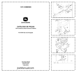 John Deere 1470 Combine Harvester Parts Catalog PC11074P-12 PT