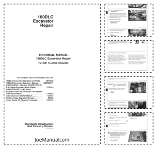 John Deere 160DLC Excavator Technical Repair Manual TM10091