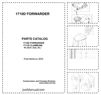 John Deere 1710D Forwarder 1711D Clambunk Parts Catalog SN 0372 and UP PC9210