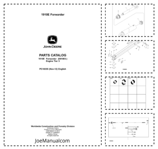 John Deere 1910E Forwarder Parts Catalog SN 001003 and UP PC10355