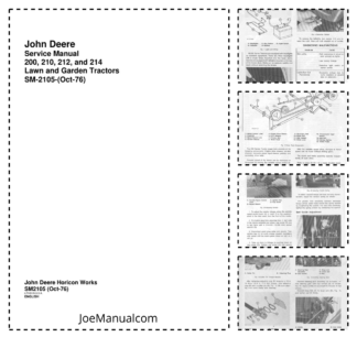 John Deere 200 210 212 214 Garden Tractor Service Manual SM2105