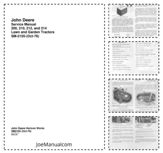 John Deere 200 210 212 214 Tractor Service Manual SM2105