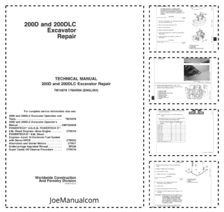John Deere 200D 200DLC Excavator Repair Manual TM10079