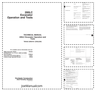John Deere 200LC Excavator Operation and Tests Service Manual TM16623
