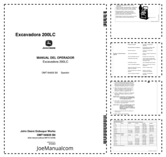 John Deere 200LC Excavator Operators Manual OMT184835-B0 ES